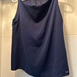 Armani Exchange Dark Blue Scoop Neck Blouse
